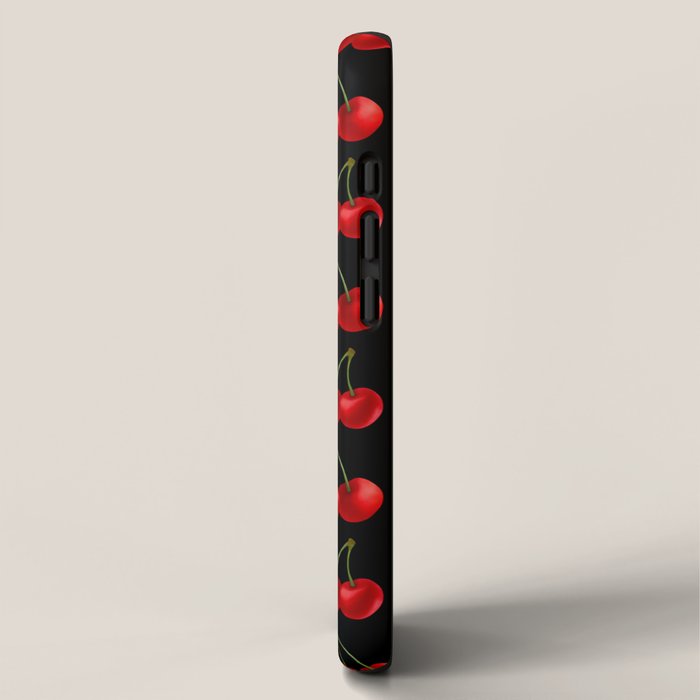 Y2K Cherries - Black Pattern Large iPhone Case Gallery Image 2