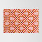 Checkered Sliced Citrus Fruit in Red & Peach Pink Rug Gallery Image 2