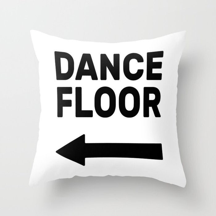 Dance floor (arrow pointing left) Throw Pillow Gallery Image 1