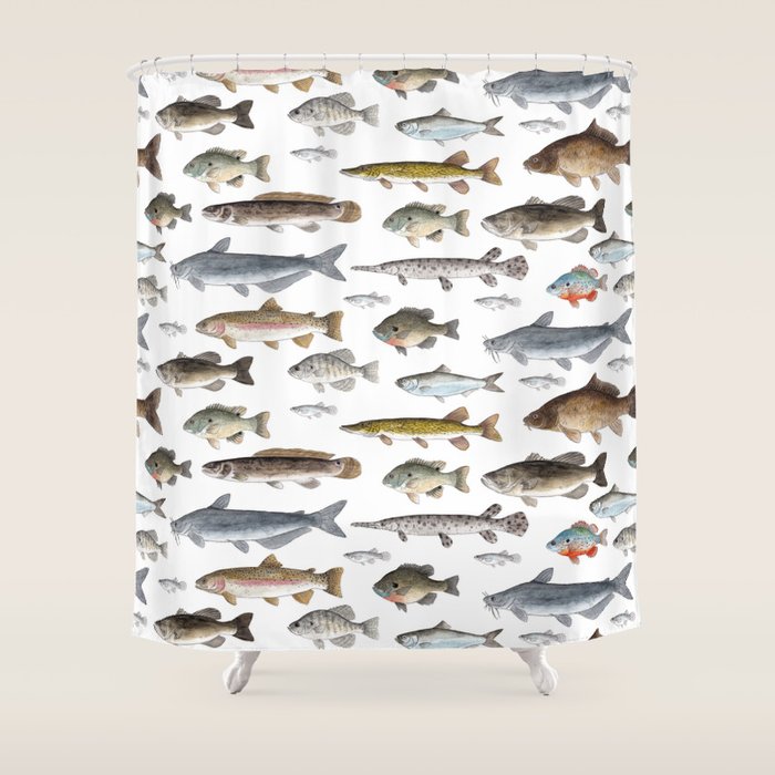 A Few Freshwater Fish Shower Curtain Gallery Image 1