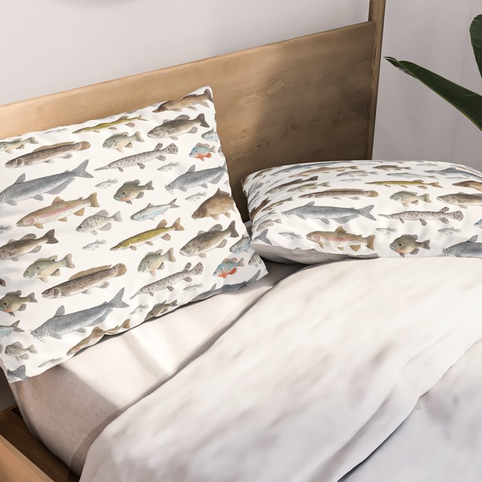 A Few Freshwater Fish Pillow Sham Gallery Image 2