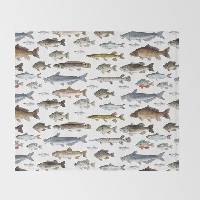 A Few Freshwater Fish Throw Blanket Gallery Image 2