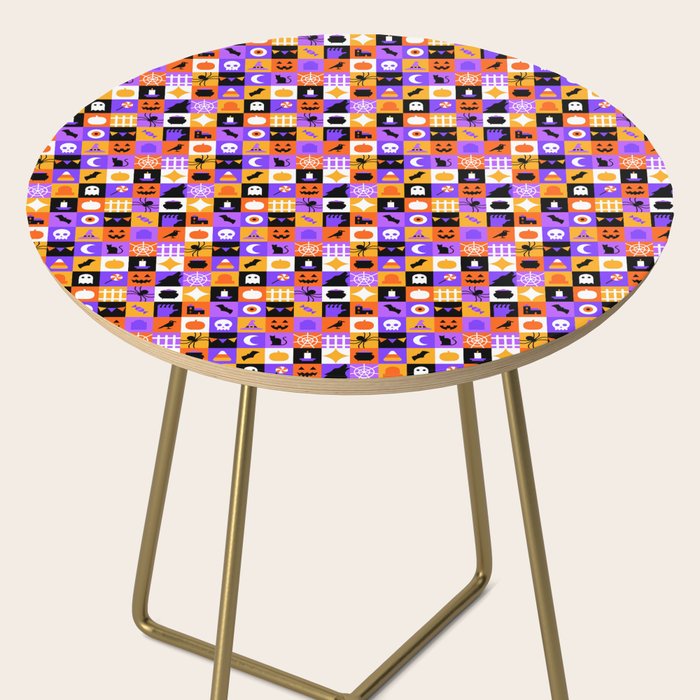 Geometric halloween mosaic pattern Side Table Gallery Image 2