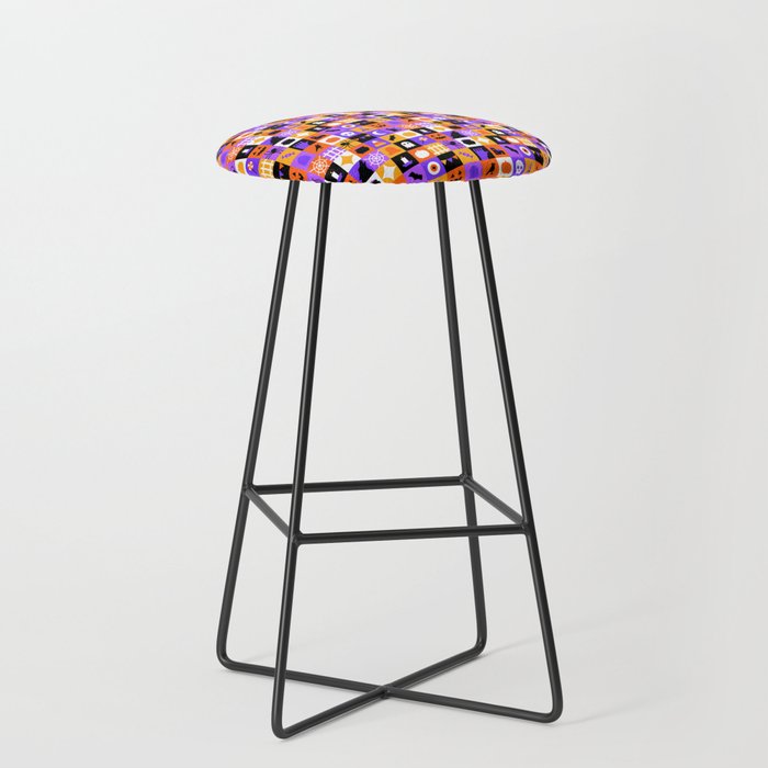 Geometric halloween mosaic pattern Stool Gallery Image 1