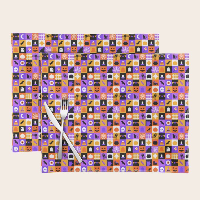 Geometric halloween mosaic pattern Placemat Gallery Image 1