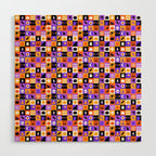 Geometric halloween mosaic pattern Wood Wall Art Gallery Image 1