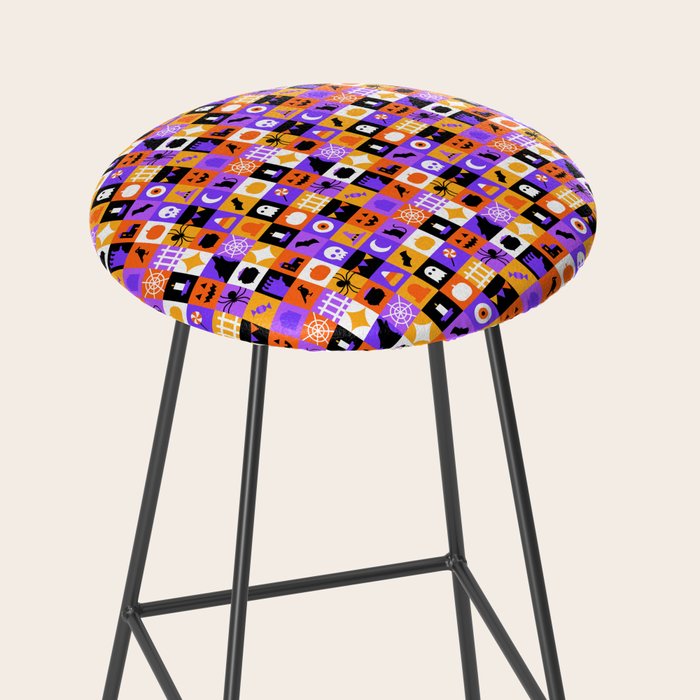 Geometric halloween mosaic pattern Stool Gallery Image 2