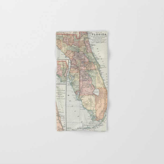 Vintage Map of Florida (1891) Towels Gallery Image 1