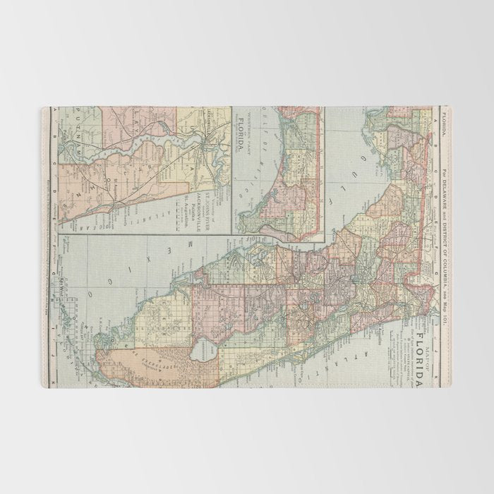 Vintage Map of Florida (1891) Rug Gallery Image 2