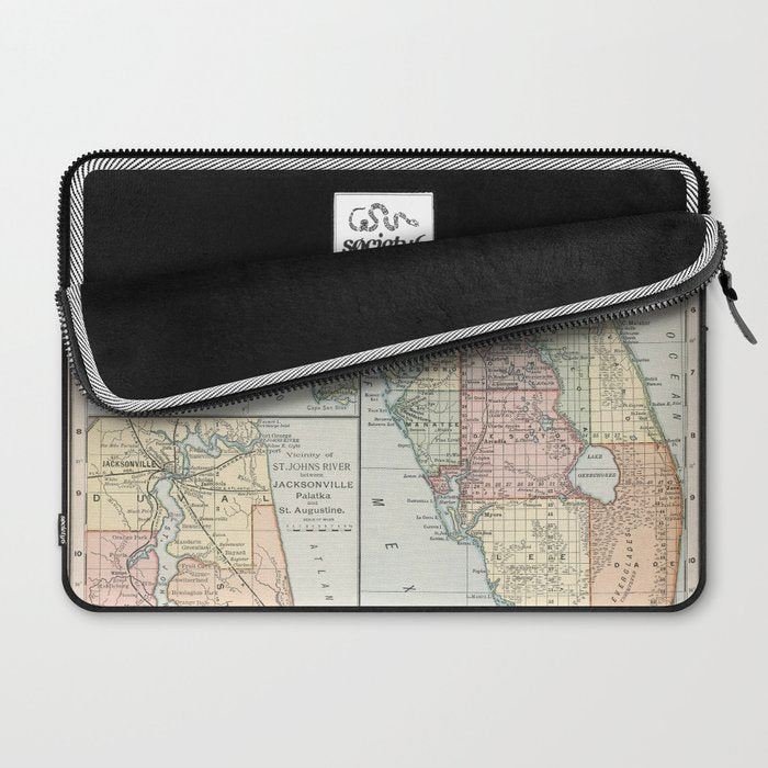 Vintage Map of Florida (1891) Laptop Sleeve Gallery Image 2