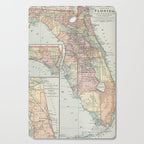 Vintage Map of Florida (1891) Cutting Board Gallery Image 1