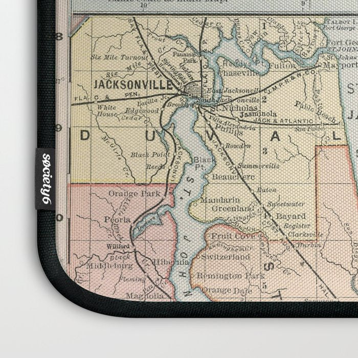 Vintage Map of Florida (1891) Laptop Sleeve Gallery Image 3