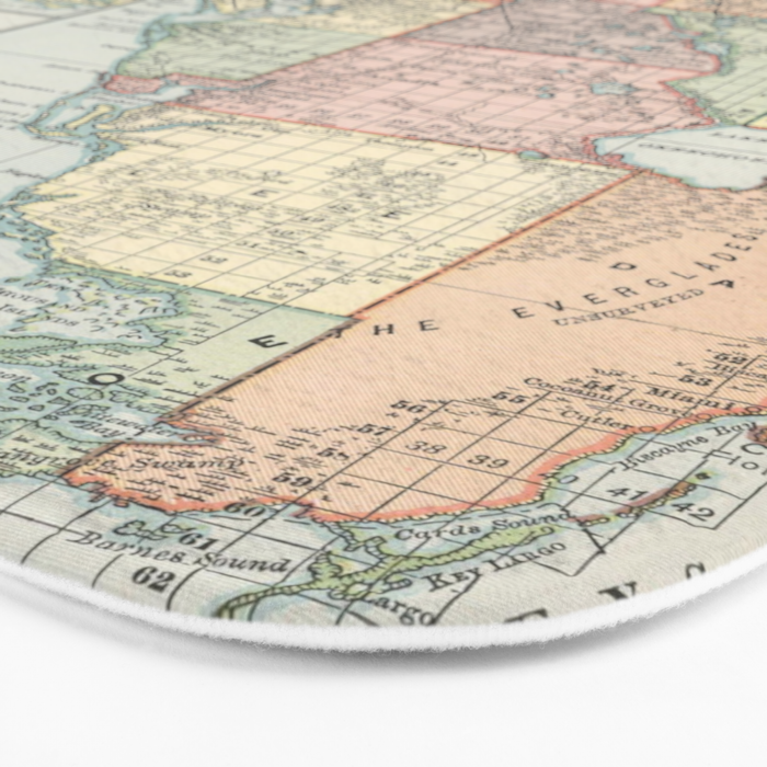 Vintage Map of Florida (1891) Bath Mat Gallery Image 3