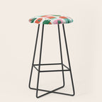Retro Christmas Thermoses Red Pink and Green on White Stool Gallery Image 1