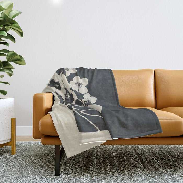 Botanical Contrast 1 Throw Blanket Gallery Image 1