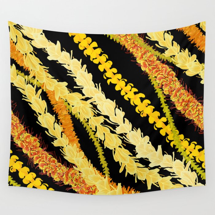 LEI VARIETY ON BLACK Wall Tapestry Gallery Image 4