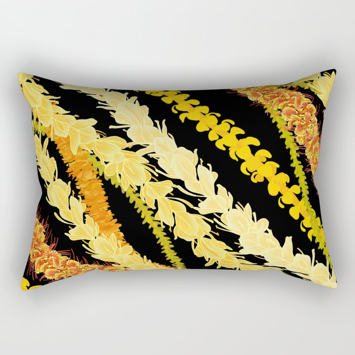 LEI VARIETY ON BLACK Rectangular Pillow Gallery Image 2