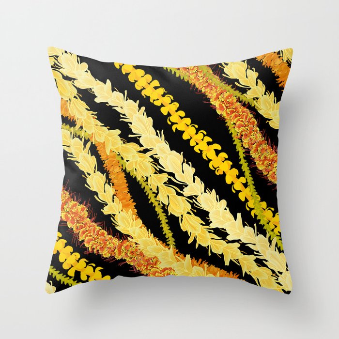 LEI VARIETY ON BLACK Throw Pillow Gallery Image 6
