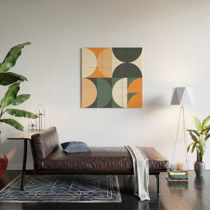 Mid Century Geometric 15B Wood Wall Art Gallery Image 2