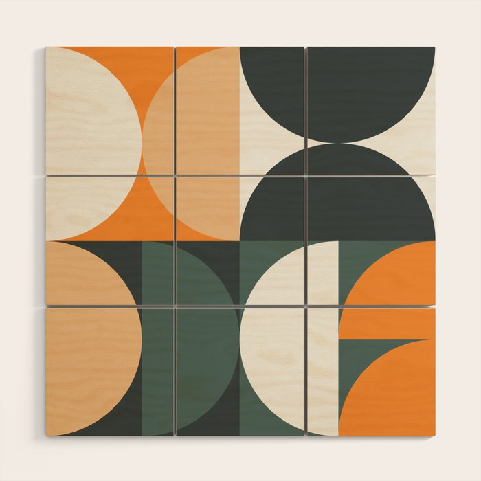 Mid Century Geometric 15B Wood Wall Art Gallery Image 1