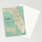 Vintage Florida Map (1916) Stationery Card Gallery Image 2