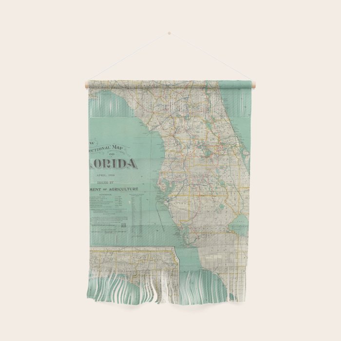 Vintage Florida Map (1916) Wall Hanging Gallery Image 1