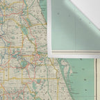 Vintage Florida Map (1916) Wall Tapestry Gallery Image 3