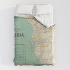 Vintage Florida Map (1916) Duvet Cover Gallery Image 6