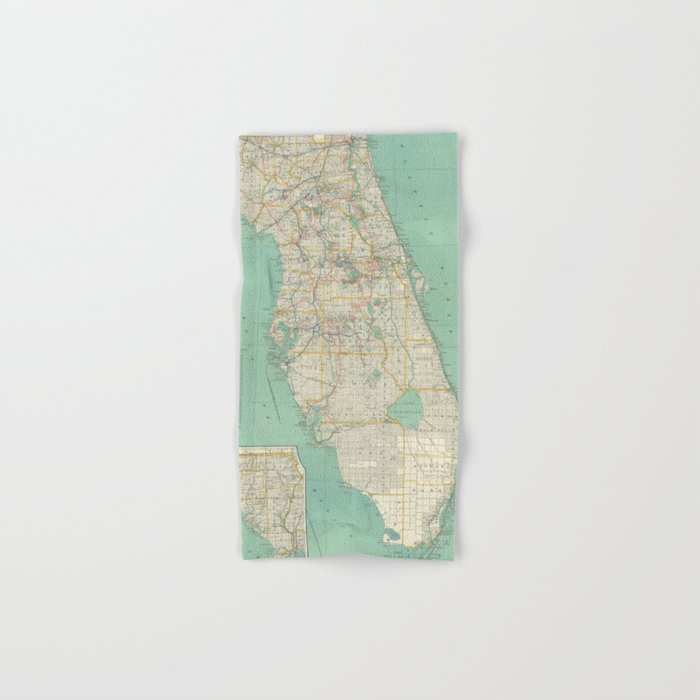 Vintage Florida Map (1916) Towels Gallery Image 1