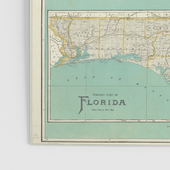 Vintage Florida Map (1916) Poster Gallery Image 3