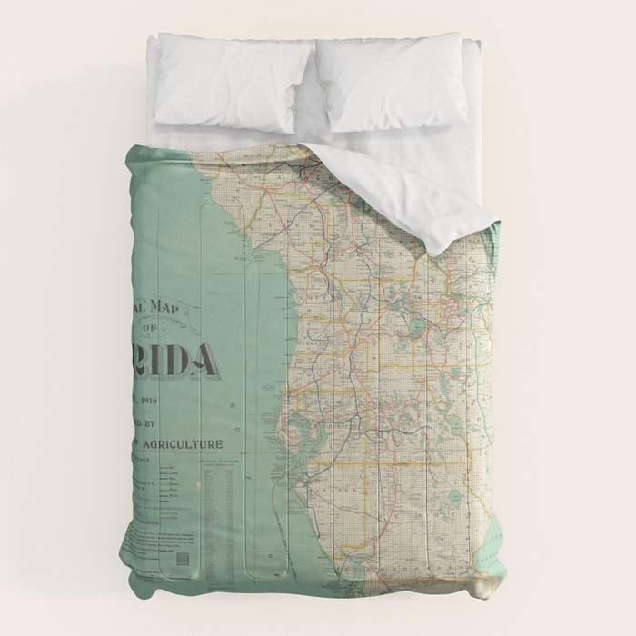 Vintage Florida Map (1916) Comforter Gallery Image 6