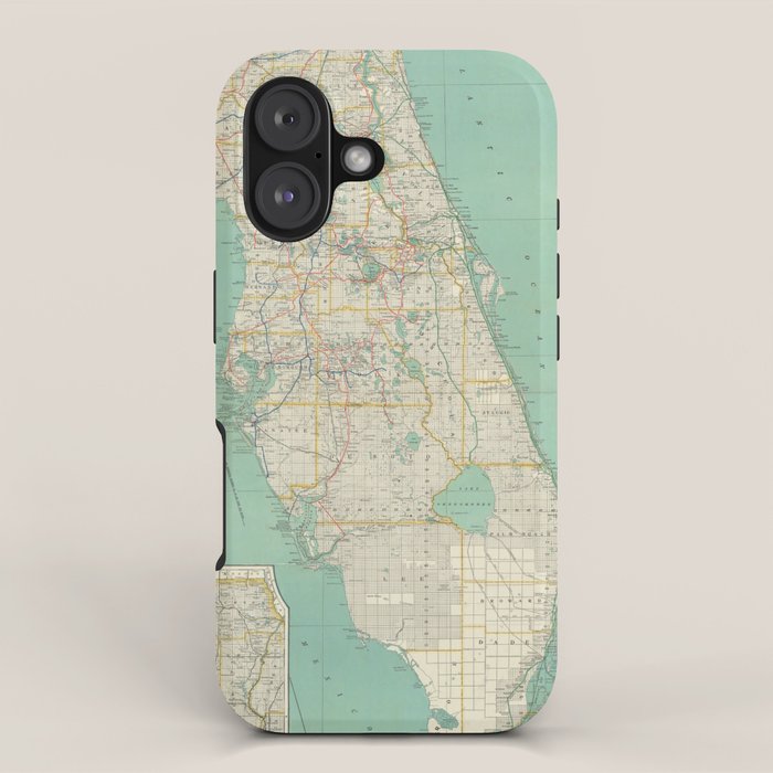 Vintage Florida Map (1916) iPhone Case Gallery Image 1