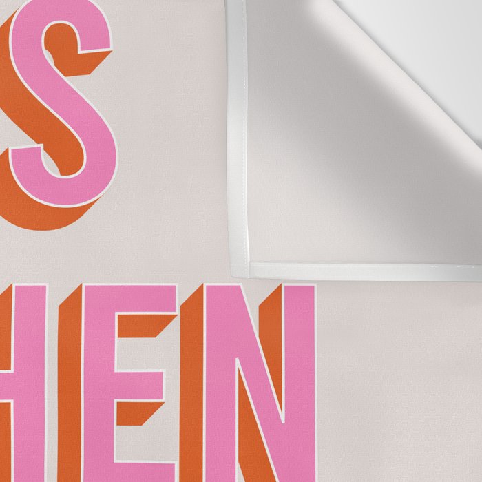 This Kitchen Is For Dancing (Pink & Orange) Wall Tapestry Gallery Image 3