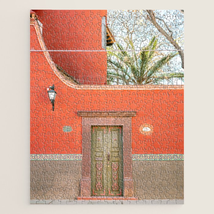 Mexico Red and Green | The San Miguel de Allende Mexico door Jigsaw Puzzle Gallery Image 1