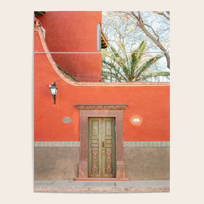 Mexico Red and Green | The San Miguel de Allende Mexico door Poster Gallery Image 4
