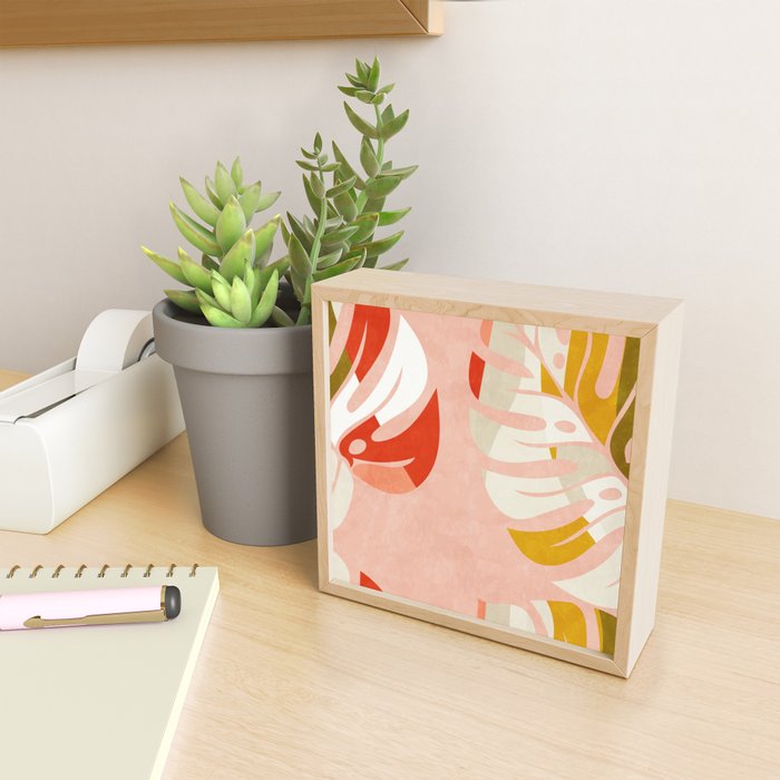 shapes leave minimal abstract art Mini Art Print Gallery Image 2