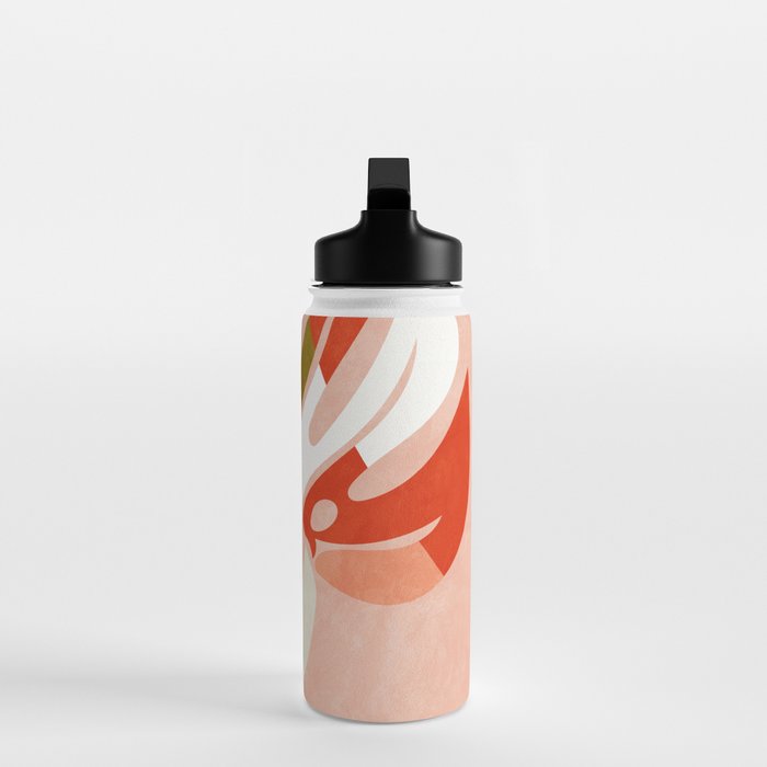 shapes leave minimal abstract art Water Bottle Gallery Image 3