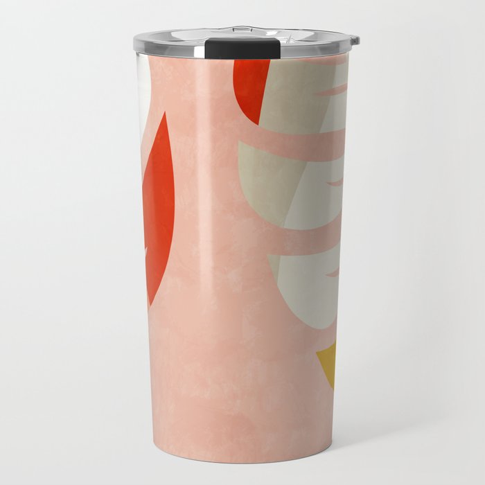 shapes leave minimal abstract art Travel Mug Gallery Image 1