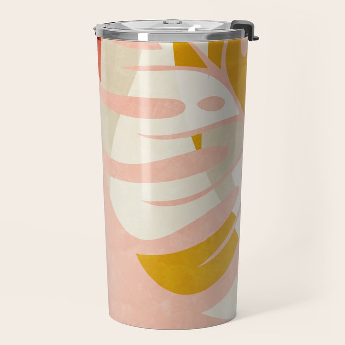 shapes leave minimal abstract art Travel Mug Gallery Image 2