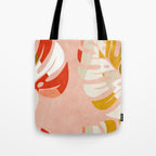 shapes leave minimal abstract art Tote Bag Gallery Image 1
