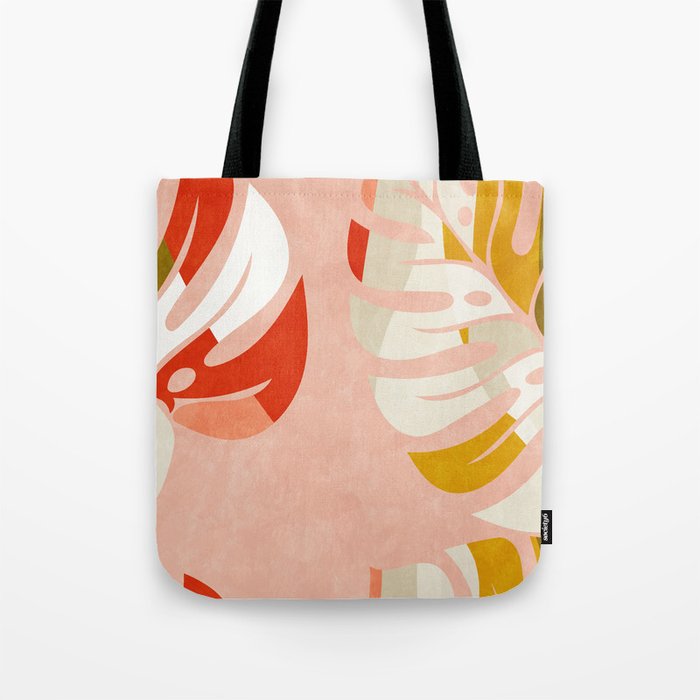 shapes leave minimal abstract art Tote Bag Gallery Image 1
