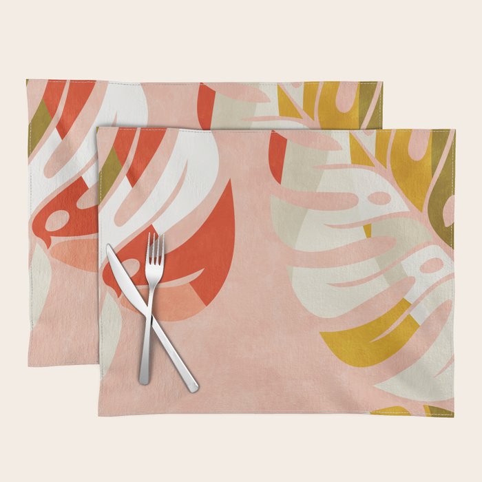 shapes leave minimal abstract art Placemat Gallery Image 1