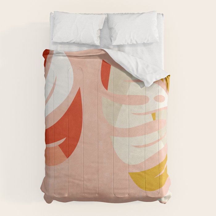 shapes leave minimal abstract art Comforter Gallery Image 1