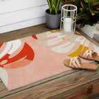 shapes leave minimal abstract art Outdoor Rug Gallery Image 2