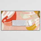 shapes leave minimal abstract art Desk Mat Gallery Image 1