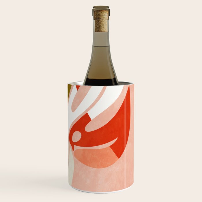 shapes leave minimal abstract art Wine Chiller Gallery Image 2