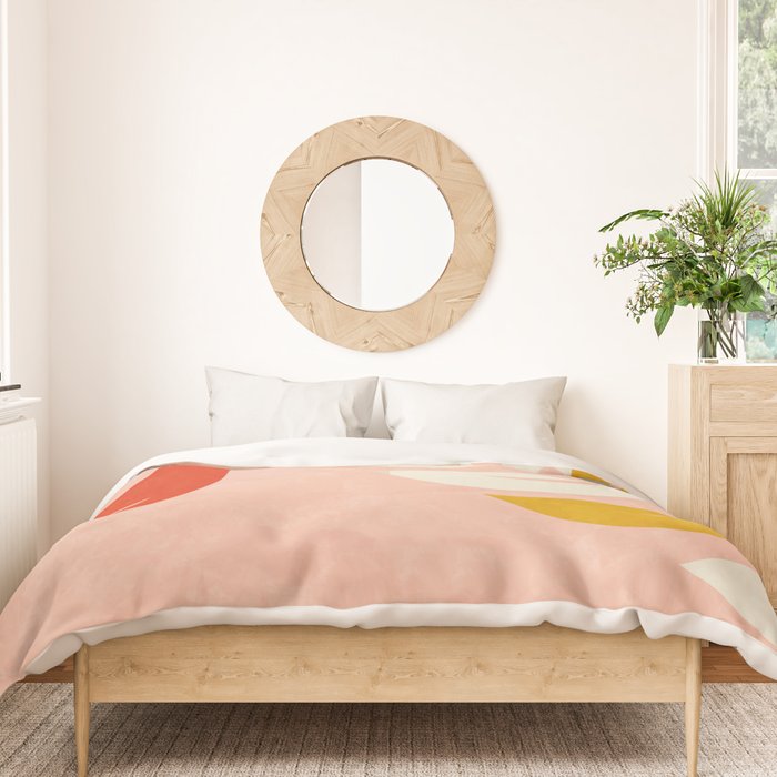 shapes leave minimal abstract art Duvet Cover Gallery Image 3