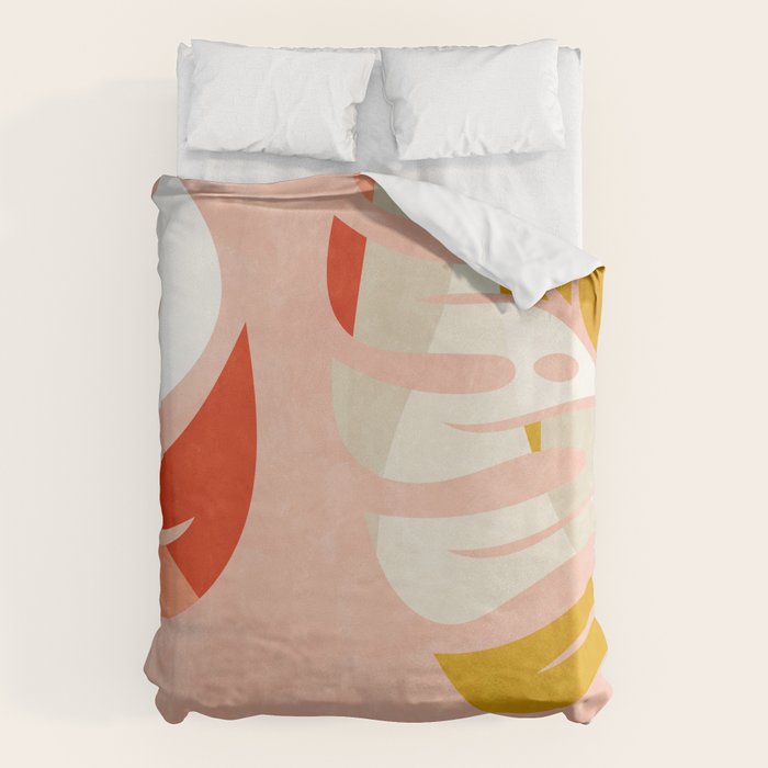 shapes leave minimal abstract art Duvet Cover Gallery Image 6