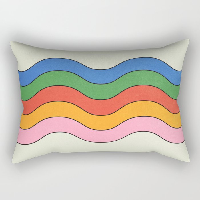 Retro Candy Waves Rectangular Pillow Gallery Image 1