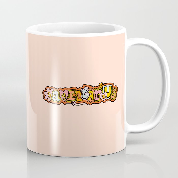 Sagittarius Doodle Letters Coffee Mug Gallery Image 1